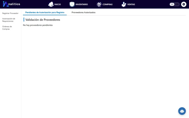 Validación de proveedores