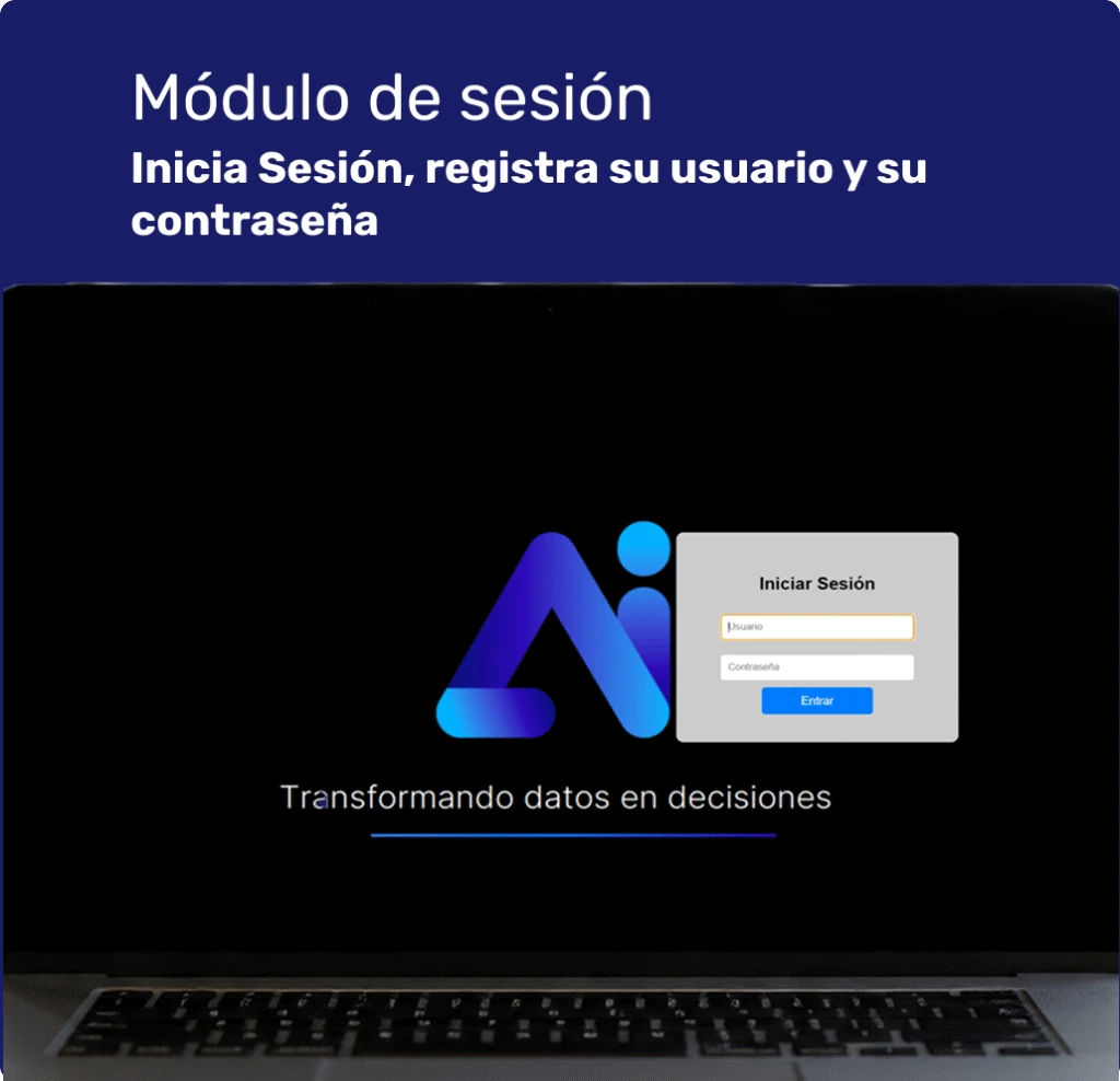 Módulo Base: pantalla de inicio de sesión de IANALITICS