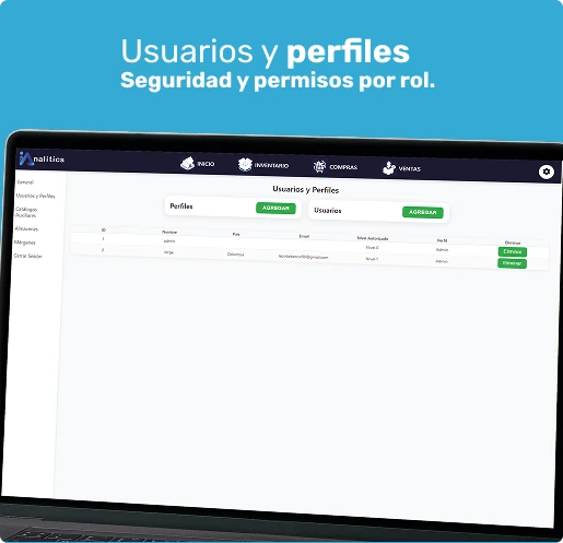 Usuarios y perfiles: seguridad y permisos por rol