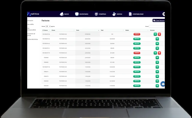 Módulo de contabilidad y facturación electrónica de IAnalitics